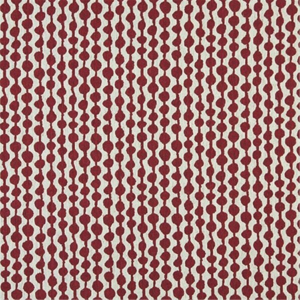 Fine-Line 54 in. Wide Red And Off White- Circle Striped- Designer Quality Upholstery Fabric FI2949366